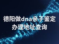 德阳做dna亲子鉴定办理地址查询