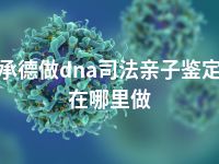 承德做dna司法亲子鉴定在哪里做