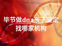 毕节做dna亲子鉴定找哪家机构