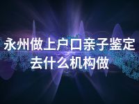 永州做上户口亲子鉴定去什么机构做