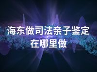 海东做司法亲子鉴定在哪里做