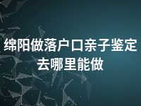 绵阳做落户口亲子鉴定去哪里能做