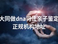 大同做dna司法亲子鉴定正规机构地址