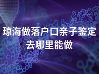 琼海做落户口亲子鉴定去哪里能做