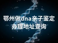 鄂州做dna亲子鉴定办理地址查询