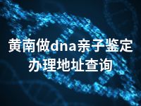 黄南做dna亲子鉴定办理地址查询