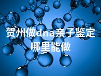 贺州做dna亲子鉴定哪里能做