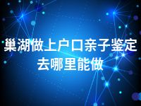 巢湖做上户口亲子鉴定去哪里能做