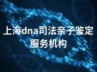 上海dna司法亲子鉴定服务机构