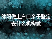 绵阳做上户口亲子鉴定去什么机构做