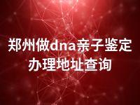 郑州做dna亲子鉴定办理地址查询