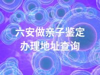 六安做亲子鉴定办理地址查询