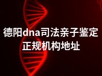 德阳dna司法亲子鉴定正规机构地址