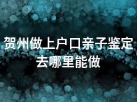 贺州做上户口亲子鉴定去哪里能做