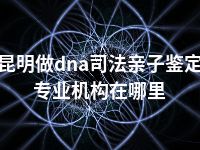 昆明做dna司法亲子鉴定专业机构在哪里