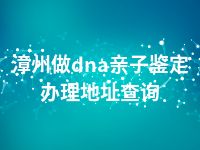 漳州做dna亲子鉴定办理地址查询