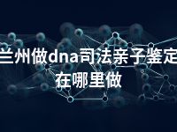 兰州做dna司法亲子鉴定在哪里做