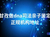 甘孜做dna司法亲子鉴定正规机构地址