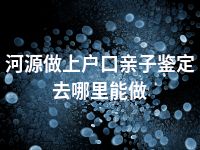 河源做上户口亲子鉴定去哪里能做