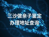 三沙做亲子鉴定办理地址查询