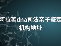 阿拉善dna司法亲子鉴定机构地址