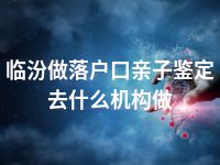 临汾做落户口亲子鉴定去什么机构做