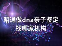 昭通做dna亲子鉴定找哪家机构