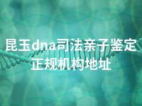 昆玉dna司法亲子鉴定正规机构地址