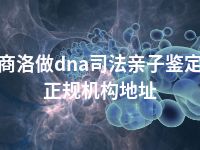 商洛做dna司法亲子鉴定正规机构地址