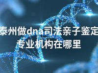 泰州做dna司法亲子鉴定专业机构在哪里