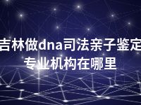 吉林做dna司法亲子鉴定专业机构在哪里