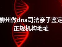 柳州做dna司法亲子鉴定正规机构地址