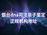 烟台dna司法亲子鉴定正规机构地址