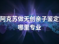 阿克苏做无创亲子鉴定哪里专业