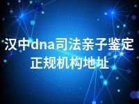 汉中dna司法亲子鉴定正规机构地址