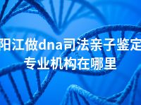 阳江做dna司法亲子鉴定专业机构在哪里