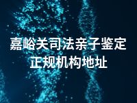 嘉峪关司法亲子鉴定正规机构地址