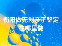 衡阳做无创亲子鉴定在哪里做