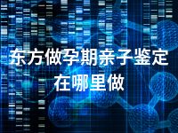 东方做孕期亲子鉴定在哪里做