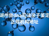 湖州做dna司法亲子鉴定正规机构地址