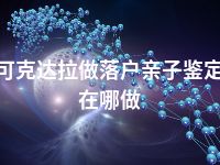 可克达拉做落户亲子鉴定在哪做