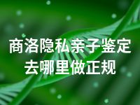 商洛隐私亲子鉴定去哪里做正规