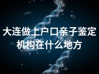 大连做上户口亲子鉴定机构在什么地方