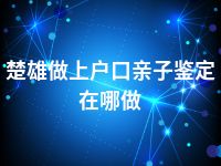 楚雄做上户口亲子鉴定在哪做