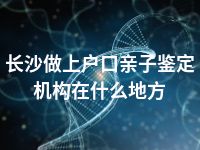 长沙做上户口亲子鉴定机构在什么地方