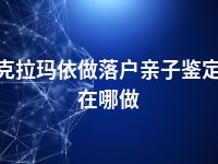 克拉玛依做落户亲子鉴定在哪做