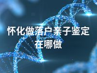 怀化做落户亲子鉴定在哪做