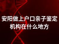 安阳做上户口亲子鉴定机构在什么地方