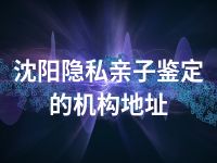 沈阳隐私亲子鉴定的机构地址