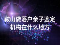 鞍山做落户亲子鉴定机构在什么地方